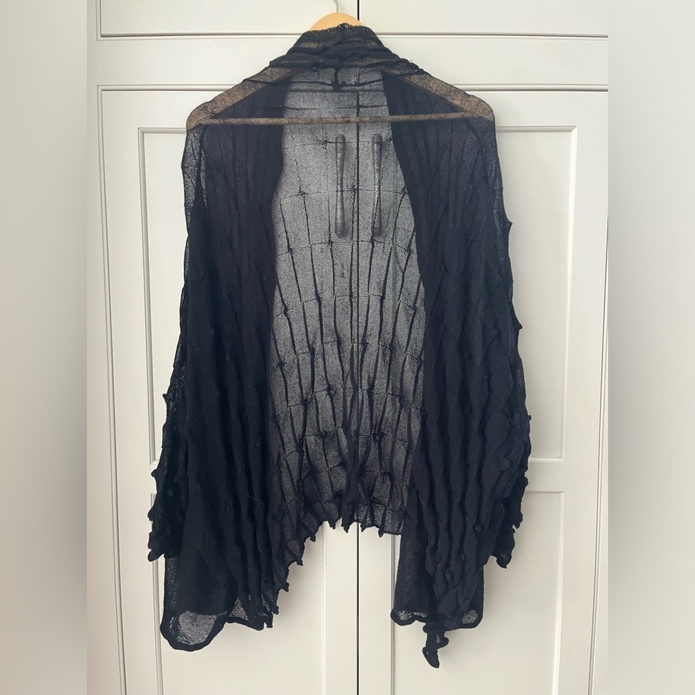 Caz Knits Jane Mohr black sheer cardigan Sz. S/M whimsigoth gothic - Picture 5 of 8